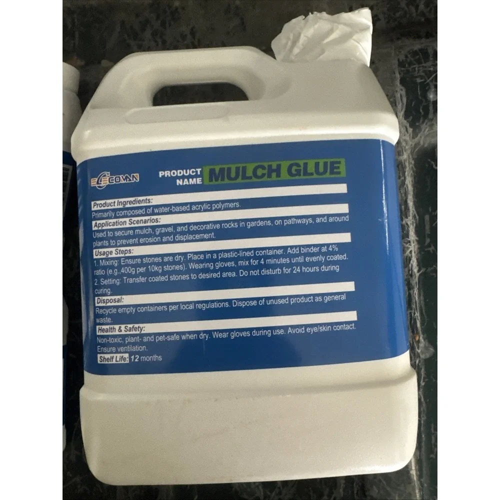 Enhanced Mulch Glue Gravel Rock Landscape 1 Gallon-2 16oz Hold Safe For Flowers